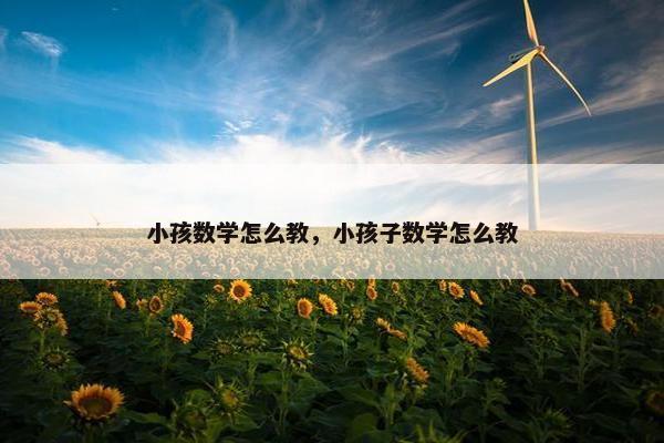 小孩数学怎么教，小孩子数学怎么教