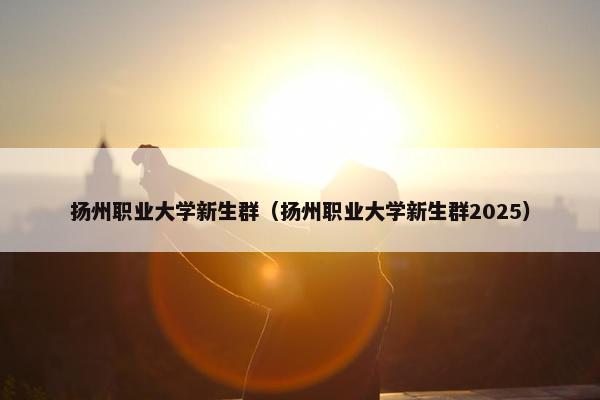 扬州职业大学新生群（扬州职业大学新生群2025）