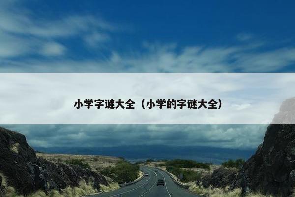小学字谜大全（小学的字谜大全）