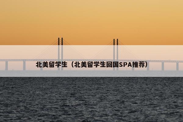 北美留学生（北美留学生回国SPA推荐）