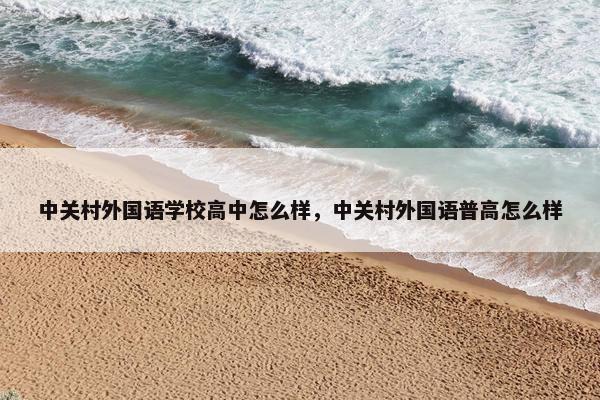 中关村外国语学校高中怎么样，中关村外国语普高怎么样