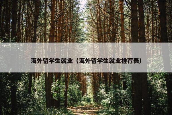 海外留学生就业（海外留学生就业推荐表）