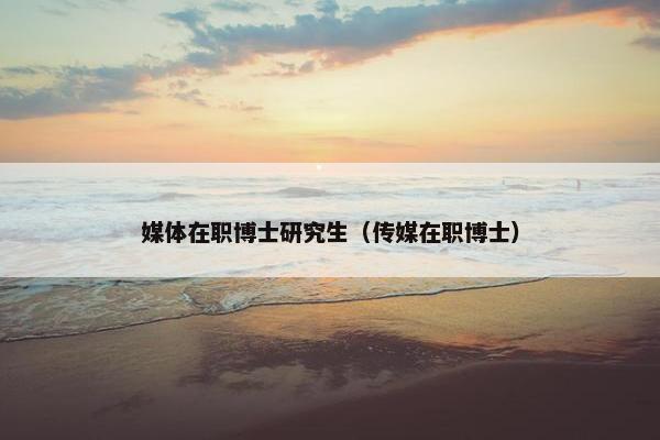 媒体在职博士研究生（传媒在职博士）