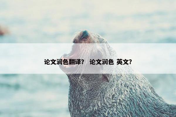 论文润色翻译？ 论文润色 英文？