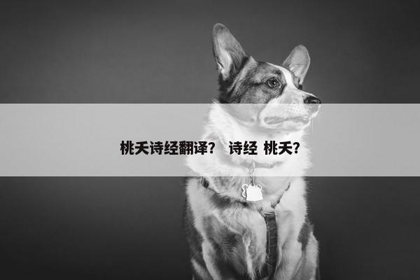 桃夭诗经翻译？ 诗经 桃夭？