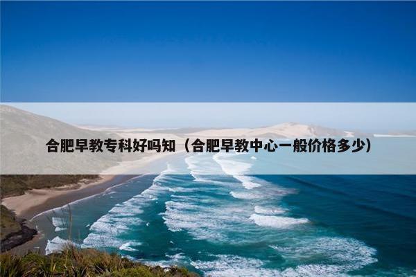 合肥早教专科好吗知（合肥早教中心一般价格多少）