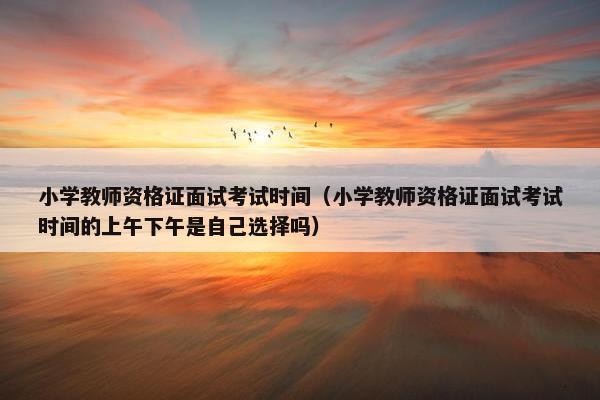 小学教师资格证面试考试时间（小学教师资格证面试考试时间的上午下午是自己选择吗）