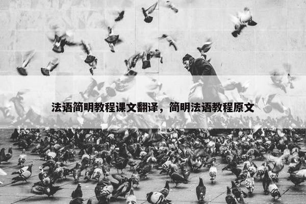法语简明教程课文翻译，简明法语教程原文