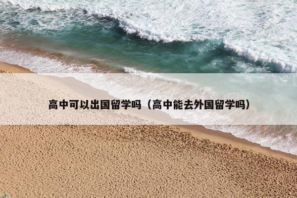 高中可以出国留学吗（高中能去外国留学吗）