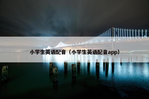 小学生英语配音（小学生英语配音app）