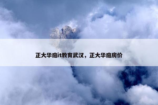 正大华庭it教育武汉，正大华庭房价