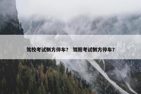 驾校考试侧方停车？ 驾照考试侧方停车？