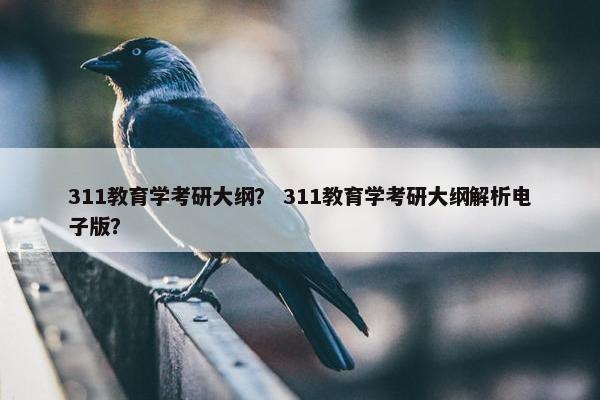 311教育学考研大纲？ 311教育学考研大纲解析电子版？