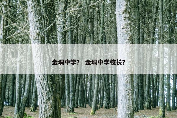 金垌中学？ 金垌中学校长？