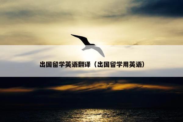 出国留学英语翻译（出国留学用英语）