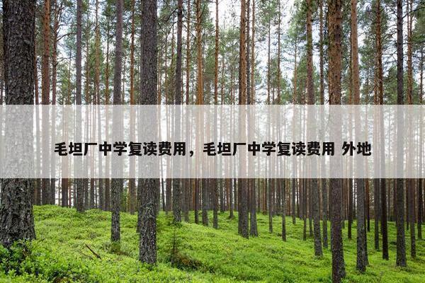 毛坦厂中学复读费用，毛坦厂中学复读费用 外地