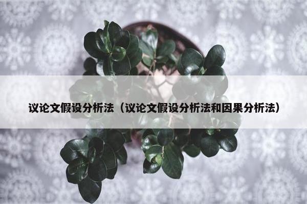 议论文假设分析法（议论文假设分析法和因果分析法）