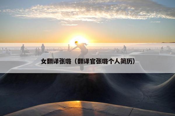 女翻译张璐（翻译官张璐个人简历）