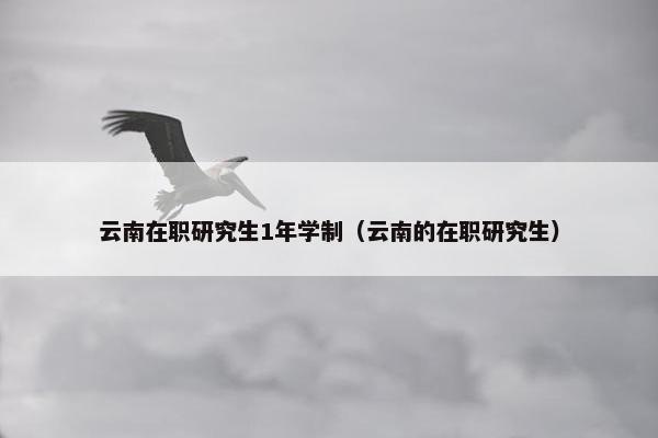 云南在职研究生1年学制（云南的在职研究生）