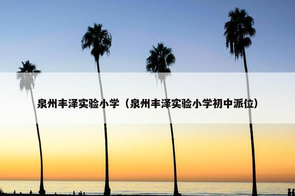 泉州丰泽实验小学（泉州丰泽实验小学初中派位）
