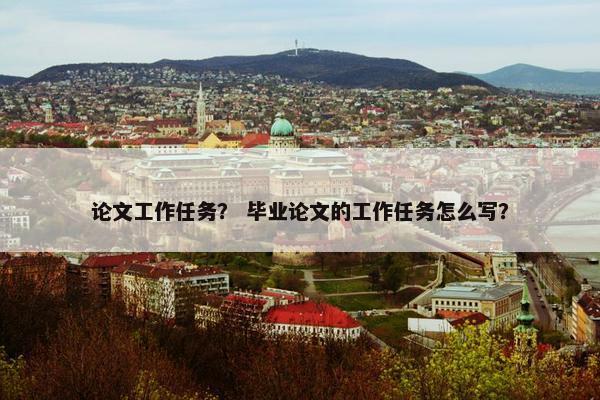 论文工作任务？ 毕业论文的工作任务怎么写？