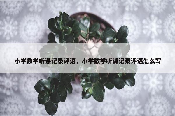小学数学听课记录评语，小学数学听课记录评语怎么写