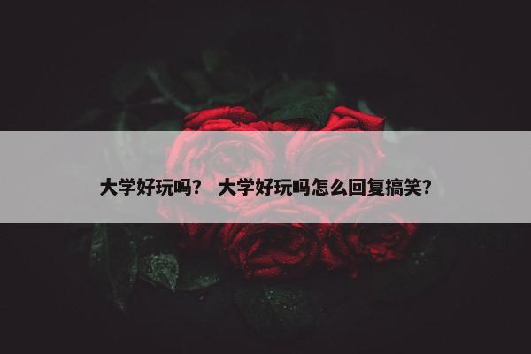 大学好玩吗？ 大学好玩吗怎么回复搞笑？