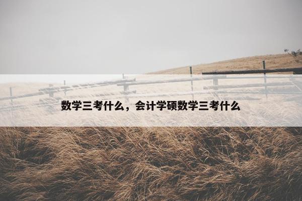 数学三考什么,会计学硕数学三考什么 数学三考什么,会计学硕数学三考什么