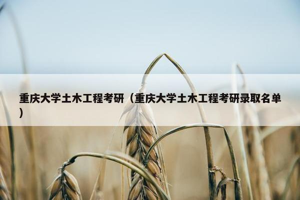 重庆大学土木工程考研（重庆大学土木工程考研录取名单）