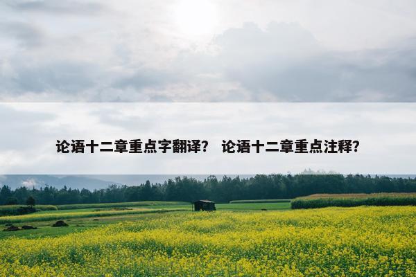 论语十二章重点字翻译？ 论语十二章重点注释？