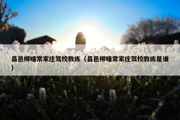 昌邑柳疃常家庄驾校教练（昌邑柳疃常家庄驾校教练是谁）