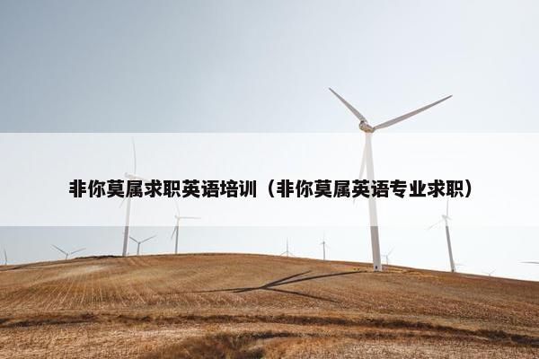 非你莫属求职英语培训（非你莫属英语专业求职）