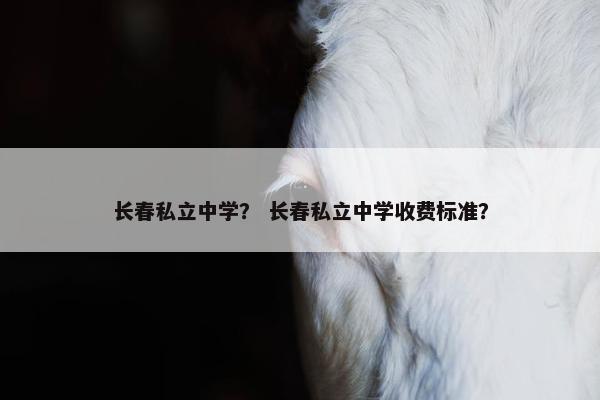 长春私立中学？ 长春私立中学收费标准？