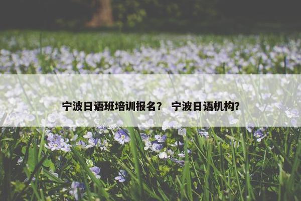 宁波日语班培训报名？ 宁波日语机构？