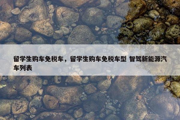 留学生购车免税车，留学生购车免税车型 智驾新能源汽车列表