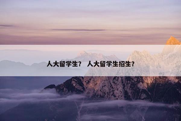 人大留学生？ 人大留学生招生？