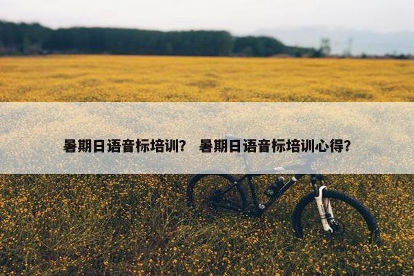 暑期日语音标培训？ 暑期日语音标培训心得？