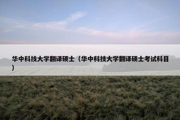 华中科技大学翻译硕士（华中科技大学翻译硕士考试科目）