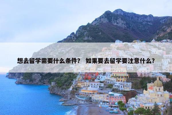 想去留学需要什么条件？ 如果要去留学要注意什么？