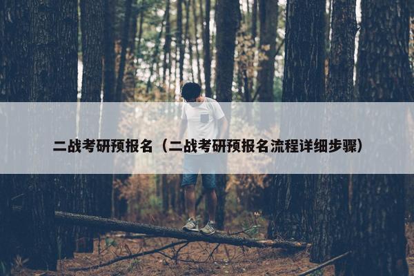 二战考研预报名（二战考研预报名流程详细步骤）