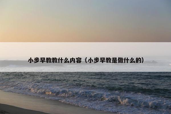小步早教教什么内容（小步早教是做什么的）
