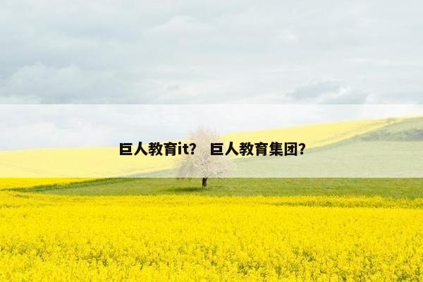 巨人教育it？ 巨人教育集团？