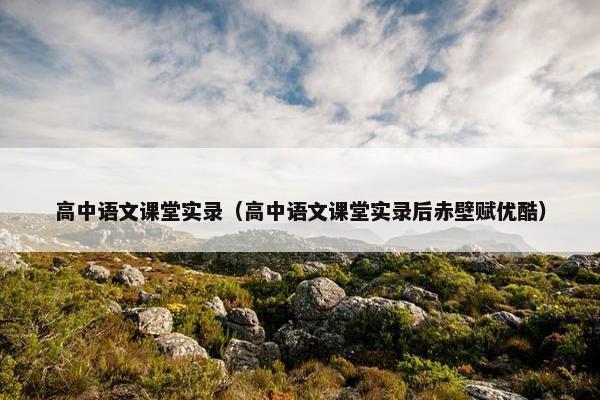 高中语文课堂实录（高中语文课堂实录后赤壁赋优酷）