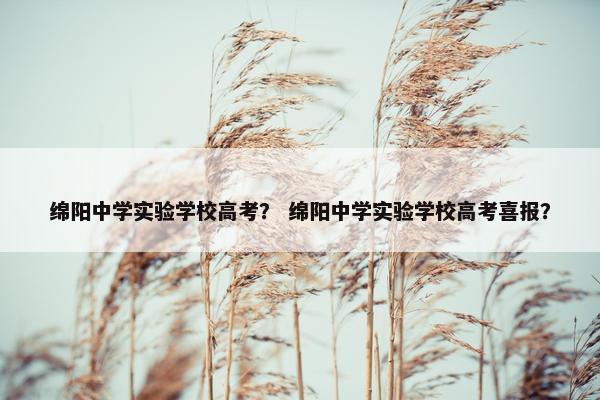 绵阳中学实验学校高考？ 绵阳中学实验学校高考喜报？