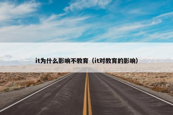 it为什么影响不教育(it对教育的影响)