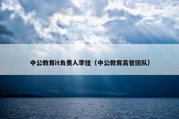 中公教育it负责人李佳(中公教育高管团队)