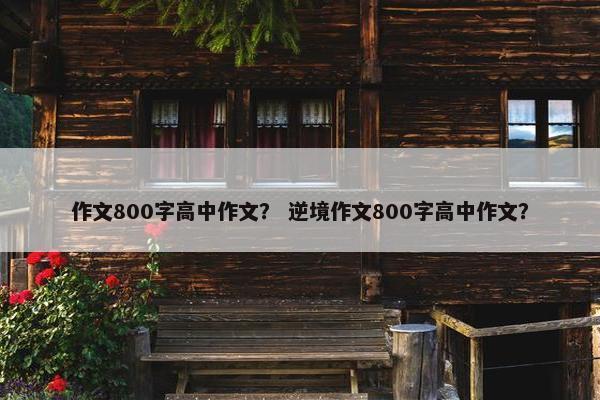 作文800字高中作文? 逆境作文800字高中作文?