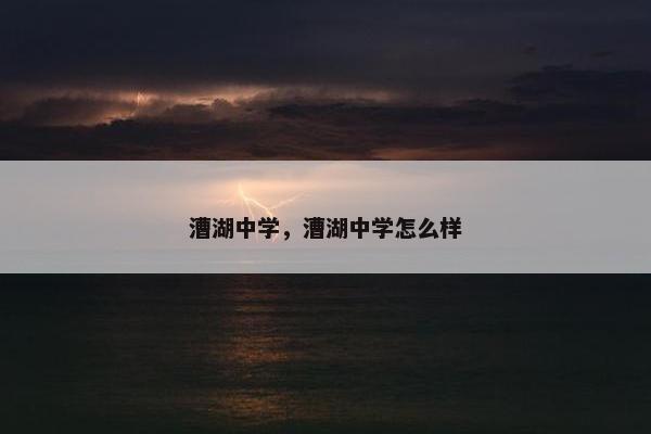漕湖中学,漕湖中学怎么样