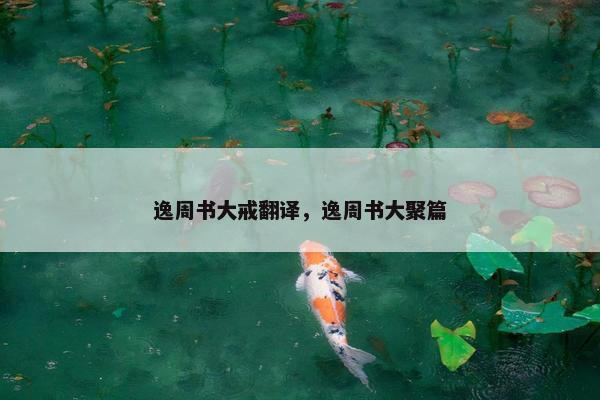 逸周书大戒翻译,逸周书大聚篇 逸周书大戒翻译,逸周书大聚篇