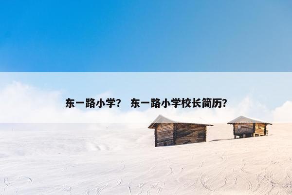 东一路小学? 东一路小学校长简历?